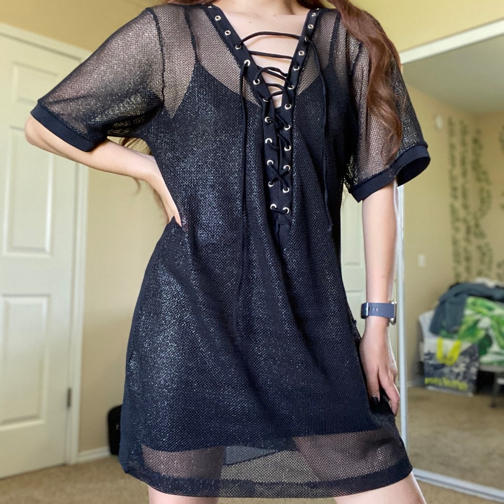 Mesh dress/cover-up